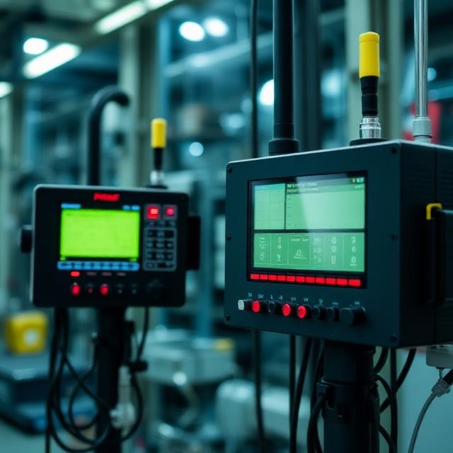 Контролери телематики з антенами радіоканалу в промисловому приміщенні